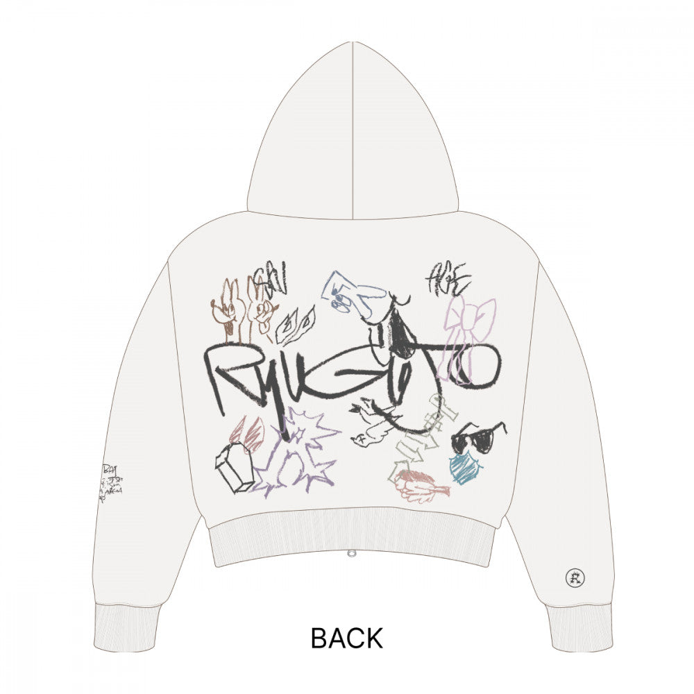 RYUGUJO Cropped Zip Up Hoodie