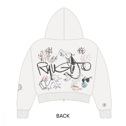 RYUGUJO Cropped Zip Up Hoodie